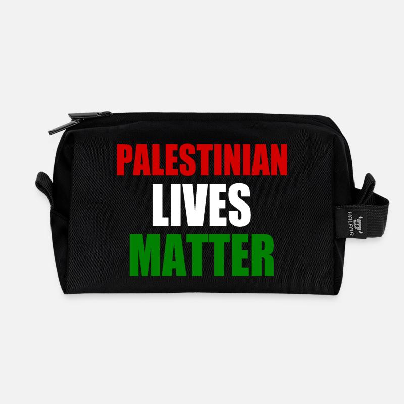 Palestinian lives matter - Recycled Toiletry Zip Bag - black