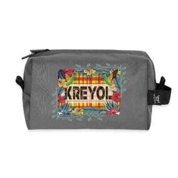 Beautiful Gift Idea KREYOL OR CREOLE style madras - Recycled Toiletry Zip Bag - anthracite - Front