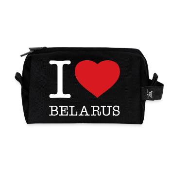 I LOVE BELARUS Weissrussland - Recycelte Kulturtasche - Schwarz - Vorne