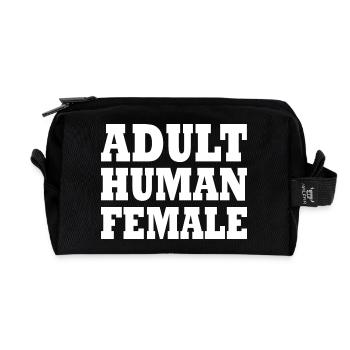 adult human female - Recycled Toiletry Zip Bag - black - Front