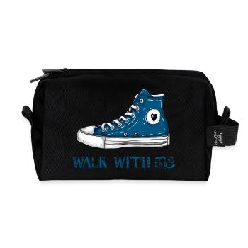 Marchez avec moi - Trousse de toilette en tissu recyclé - noir - Devant