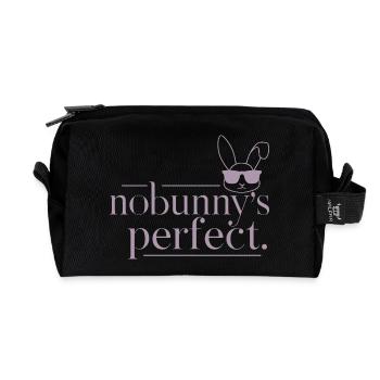 Hase "Nobunny is Perfect" Witzig - Recycelte Kulturtasche - Schwarz - Vorne