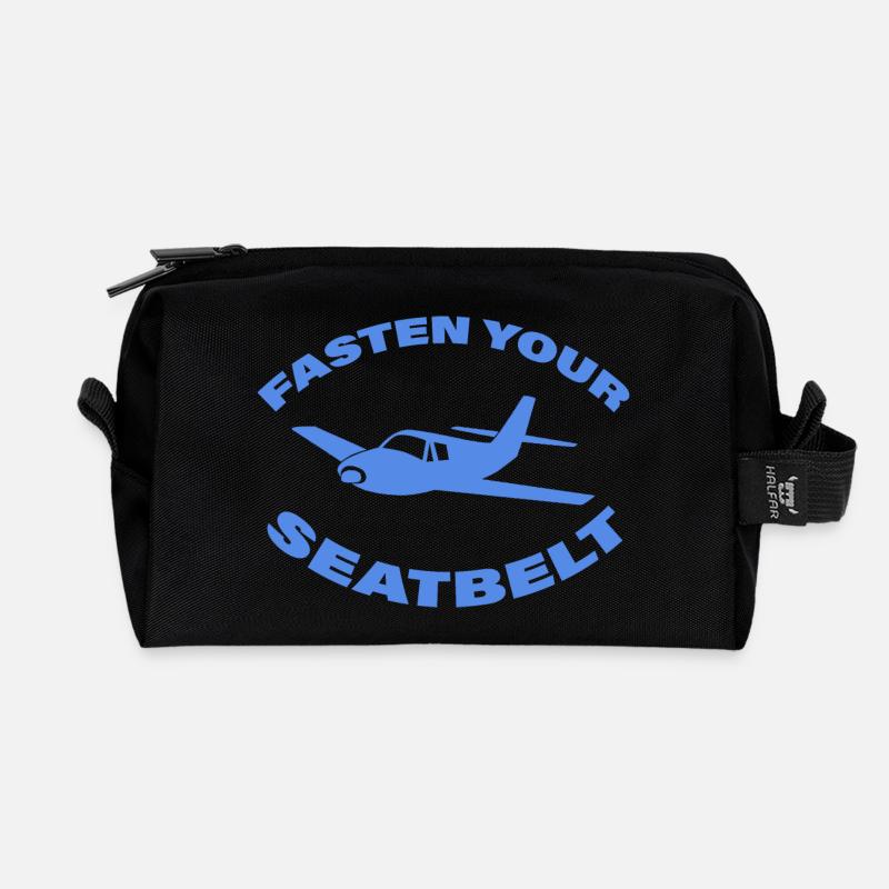 FASTEN YOUR SEATBELT - Recycelte Kulturtasche - Schwarz