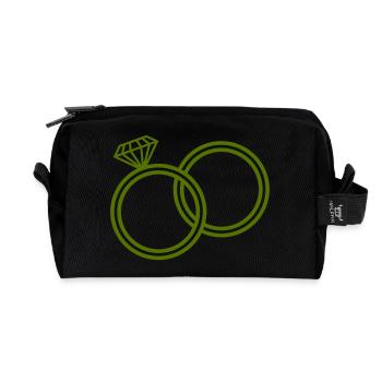 wedding rings - Recycled Toiletry Zip Bag - black - Front