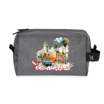 Love Los Angeles Graffiti L.A. Holiday Motif - Recycled Toiletry Zip Bag - anthracite - Front