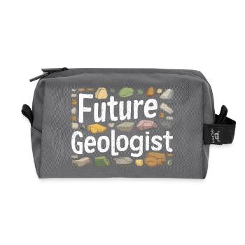 Career as a Future Geologist - Recycled Toiletry Zip Bag - anthracite - Front