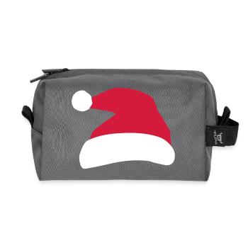 Chapeau de Père Noël - Trousse de toilette en tissu recyclé - anthracite - Devant