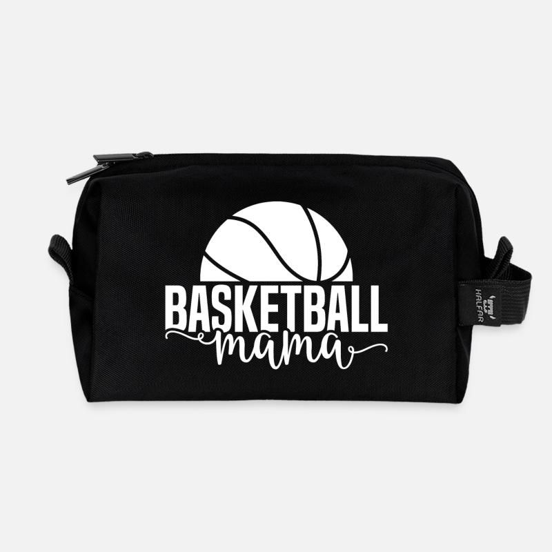 Basketball mama weiß - Recycelte Kulturtasche - Schwarz