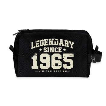 Legendary Since 1965 Vintage Birthday Gift - Recycled Toiletry Zip Bag - black - Front