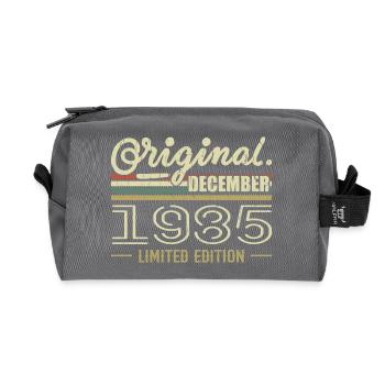 Décembre 1985 anniversaire Décembre 1985 Décembre - Trousse de toilette en tissu recyclé - anthracite - Devant