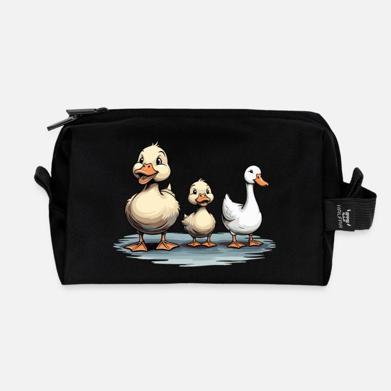 ENTEN UND GANS - Recycelte Kulturtasche - Schwarz