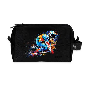 Snowboard Sport Spiel Champion Wettbewerb Zusammenfassung - Recycelte Kulturtasche - Schwarz - Vorne