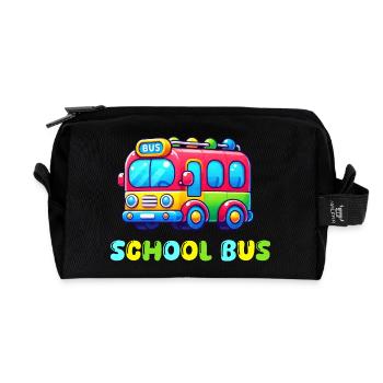 bus schule - Recycelte Kulturtasche - Schwarz - Vorne