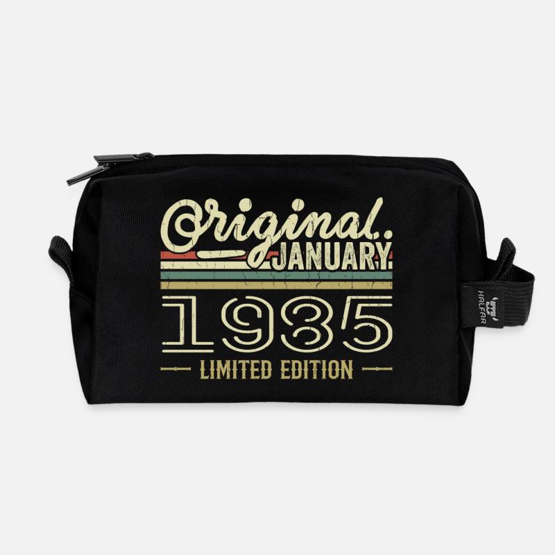 Januar 1985 Geburtstag Januar 1985 Geschenk 1985 - Recycelte Kulturtasche - Schwarz