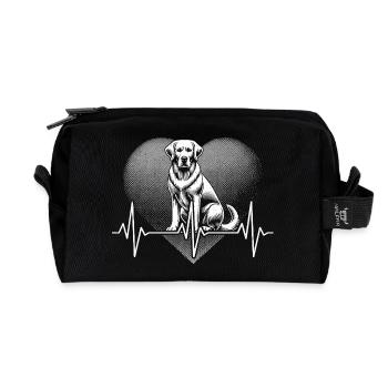 Herzschlag Labrador - Recycelte Kulturtasche - Schwarz - Vorne