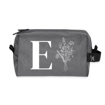 Minimalistische Blumen - Recycelte Kulturtasche - Anthrazit - Vorne