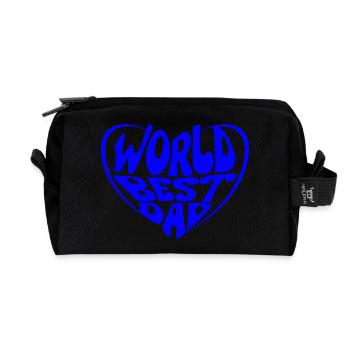 World’s Best Dad – One of a Kind - Recycled Toiletry Zip Bag - black - Front