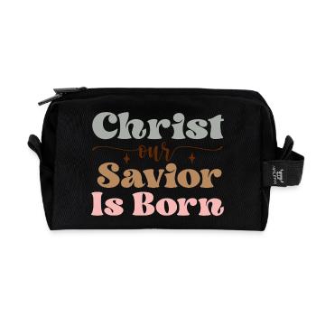 Christ the Savior is born - Recycled Toiletry Zip Bag - black - Front