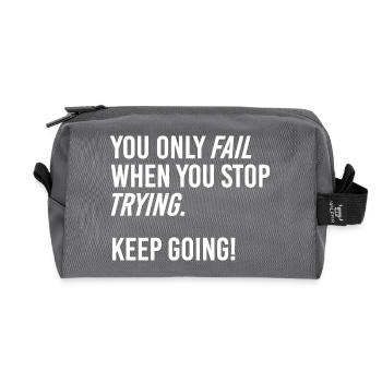 Keep going - Recycled Toiletry Zip Bag - anthracite - Front