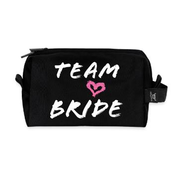 team bride - Recycelte Kulturtasche - Schwarz - Vorne