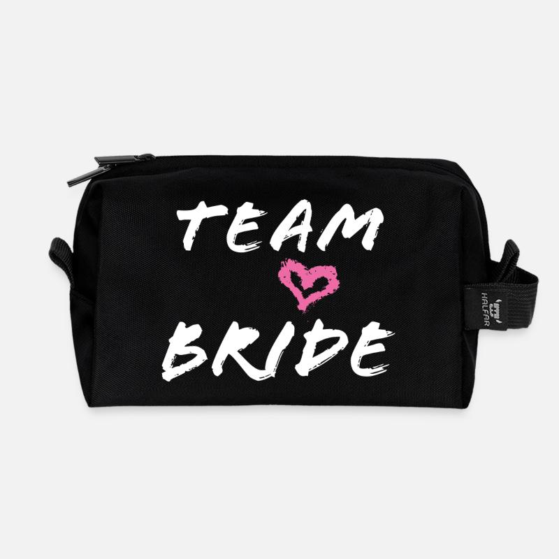 team bride - Recycelte Kulturtasche - Schwarz