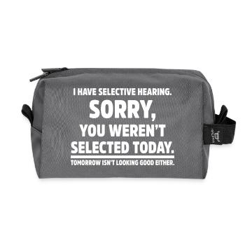 J’ai sélectif entendre humour sarcastique drôle - Trousse de toilette en tissu recyclé - anthracite - Devant