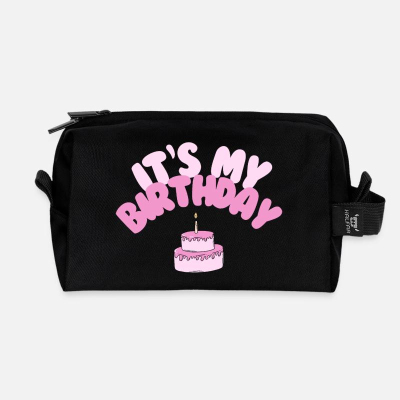 It’s My Birthday Shirt | Geburtstag mit Kuchen - Recycelte Kulturtasche - Schwarz