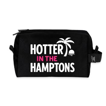 Hotter in the Hamptons Summer Design - Recycled Toiletry Zip Bag - black - Front