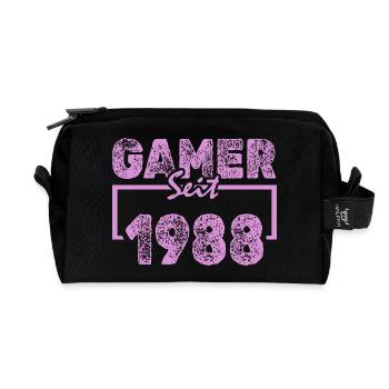 1988 - Recycled Toiletry Zip Bag - black - Front