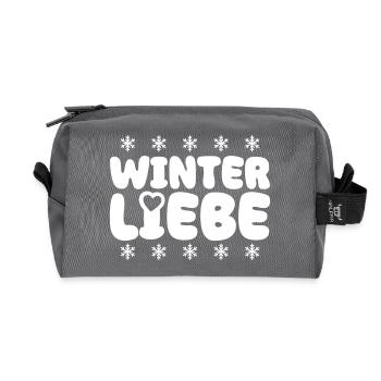 Winter Love Heart - Recycled Toiletry Zip Bag - anthracite - Front