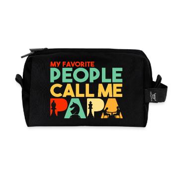 Meine Lieblingsleute nennen mich Papa Schachspieler-Geschenk - Recycelte Kulturtasche - Schwarz - Vorne
