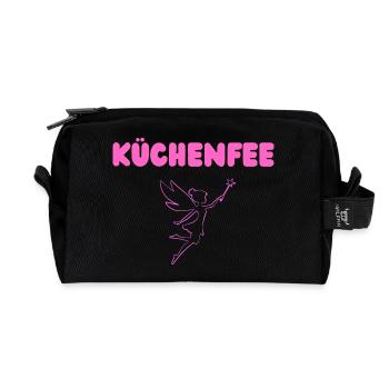 Küchenfee - Recycelte Kulturtasche - Schwarz - Vorne