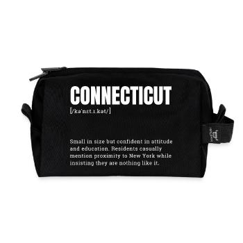 Connecticut Attitude Glyph - Recycled Toiletry Zip Bag - black - Front