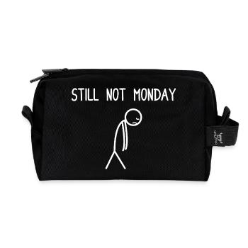 Still not monday stock market stock market traders - Recycled Toiletry Zip Bag - black - Front
