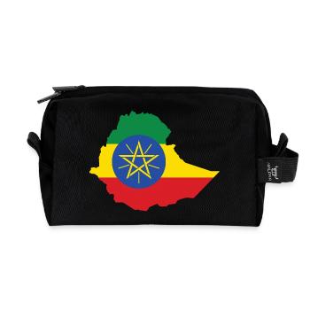Ethiopia Power Rasta Reggae Rastafari Roots - Recycled Toiletry Zip Bag - black - Front