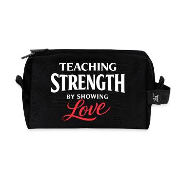 Enseigner la force, montrer l’amour | Cœur de Papa - Trousse de toilette en tissu recyclé - noir - Devant
