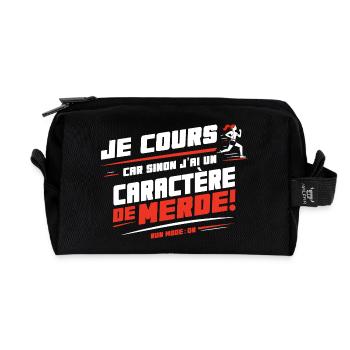 Ich laufe, sonst habe ich einen Charakter von ... - Recycelte Kulturtasche - Schwarz - Vorne
