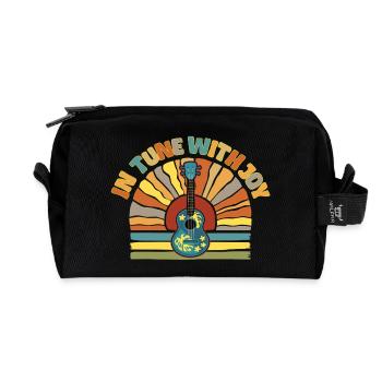 In tune with Joy - Retro Sunset and Ukulele - Recycelte Kulturtasche - Schwarz - Vorne