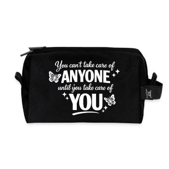 Self-Care First - Quote - Recycled Toiletry Zip Bag - black - Front