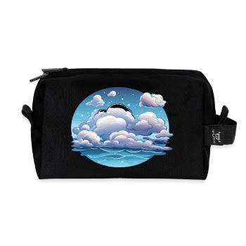 Sea of clouds over the ocean - Recycled Toiletry Zip Bag - black - Front