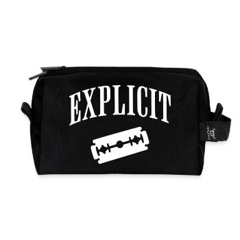 Motif explicite de lame de rasoir - Trousse de toilette en tissu recyclé - noir - Devant