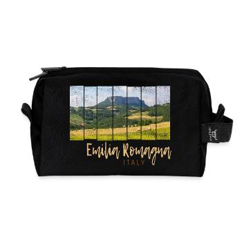 Emilia-Romagna in Italien Panorama Souvenir - Recycelte Kulturtasche - Schwarz - Vorne