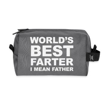 World's Best Farter I Mean Father - Recycled Toiletry Zip Bag - anthracite - Front