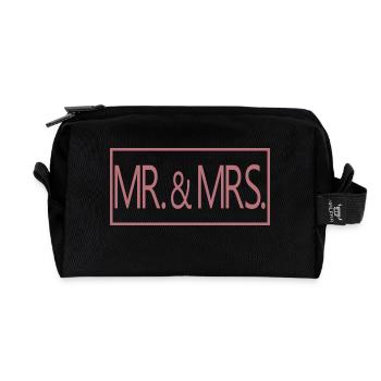 Herr & Frau Ehepaar Männer & Frauen Hochzeitsgeschenk - Recycelte Kulturtasche - Schwarz - Vorne