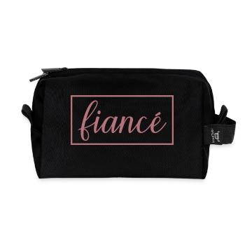 Verlobter Passende Verlobung Geschenk Bräutigam Hochzeit - Recycelte Kulturtasche - Schwarz - Vorne