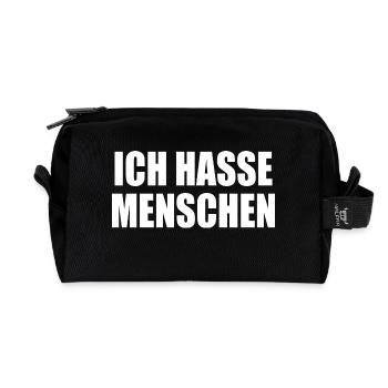 Ich hasse menschen - Recycelte Kulturtasche - Schwarz - Vorne