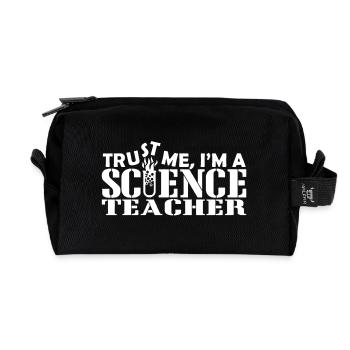 Trust Me I am A Science Teacher - Recycled Toiletry Zip Bag - black - Front