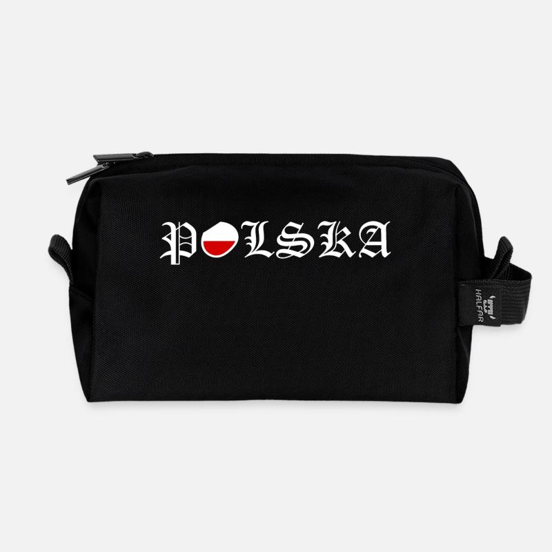 Polen - Recycelte Kulturtasche - Schwarz