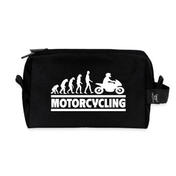 Motorradfahren Evolution Perfektes Geschenk Biker - Recycelte Kulturtasche - Schwarz - Vorne