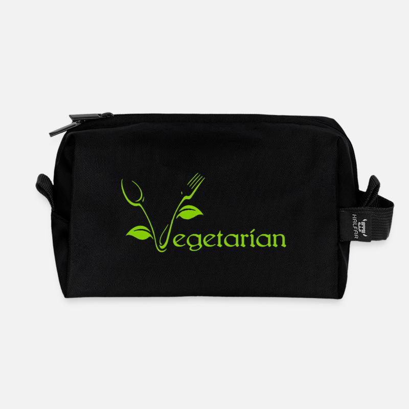 Proud To Be A Vegetarian - Recycled Toiletry Zip Bag - black